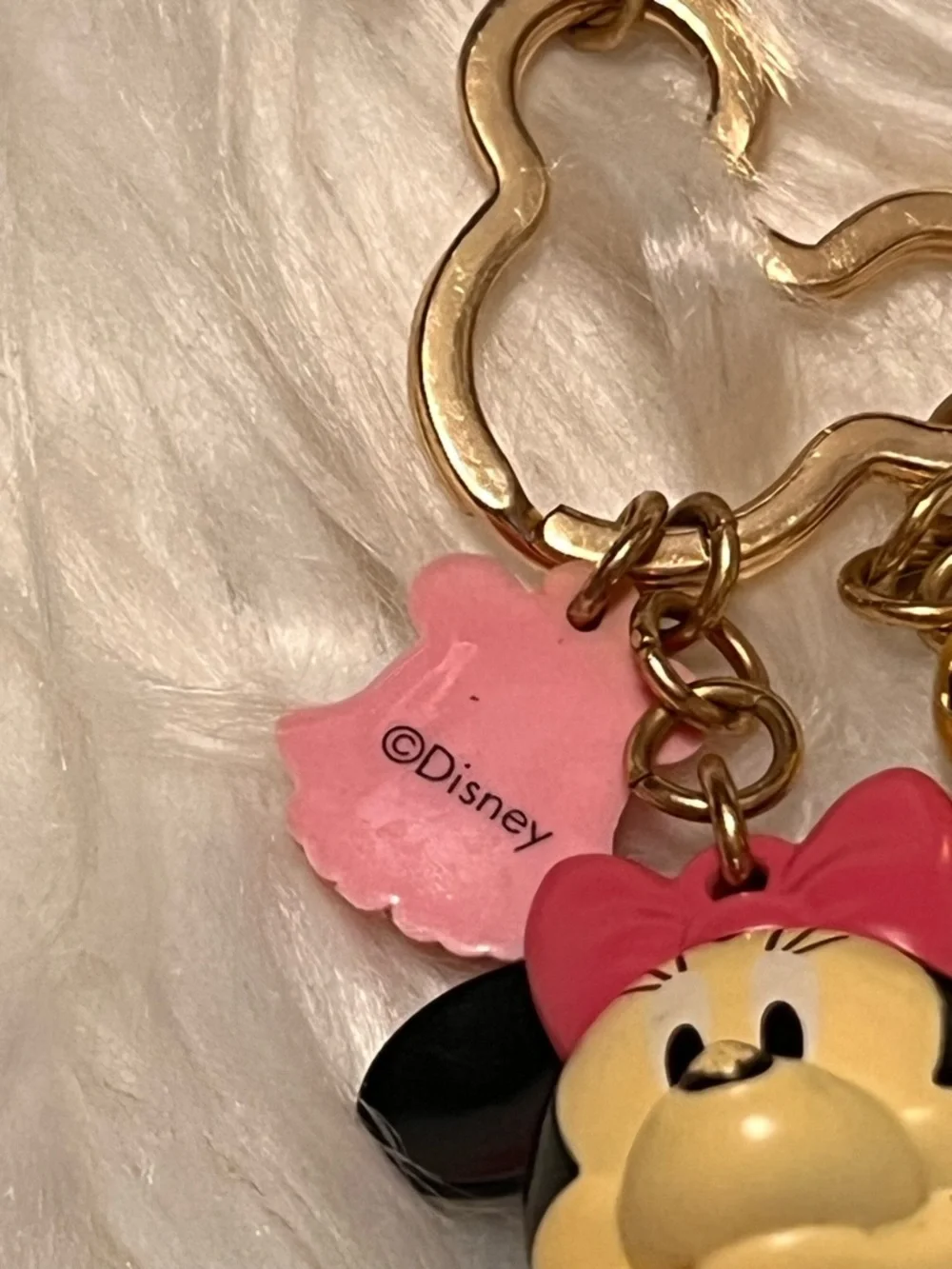 Disney Minnie Mouse Pink Bow and Dress Key Charm with Gold Bell